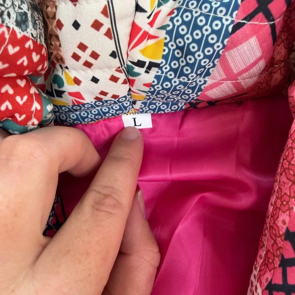 Patchwork Quilted Jacket - Pink Multi - Picture 3 of 6